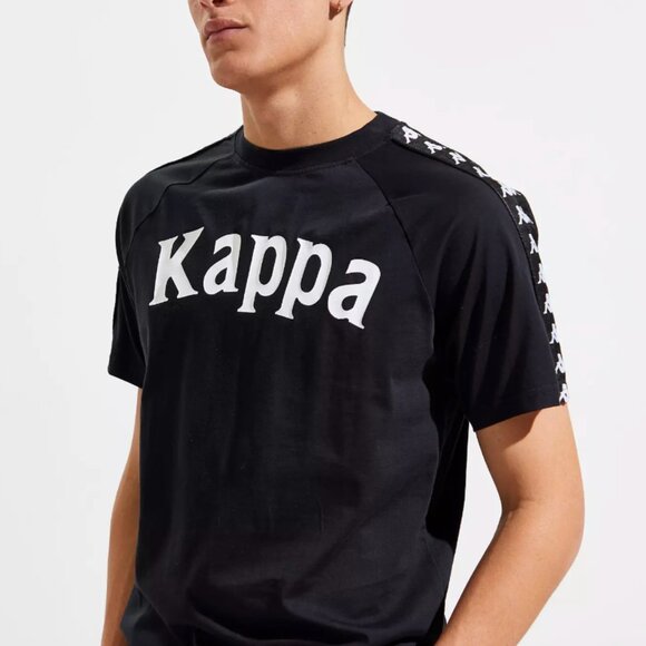 Kappa Mens Size 2XL / XXL 222 Banda Balima T Tee Shirt Logo Stripe Black - Picture 1 of 9